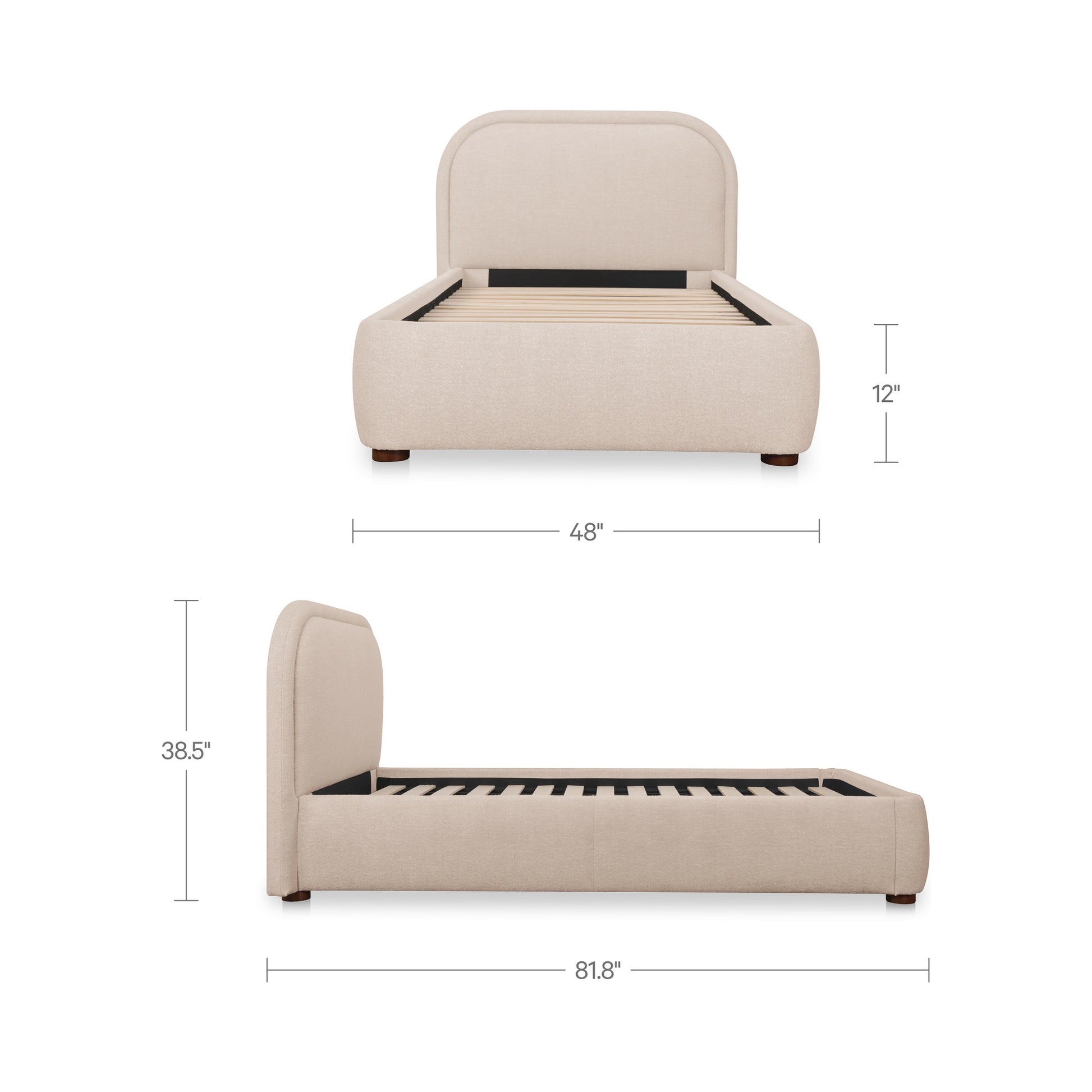 Colin Twin Bed Light Brown by Moe's Home Collection - view 3