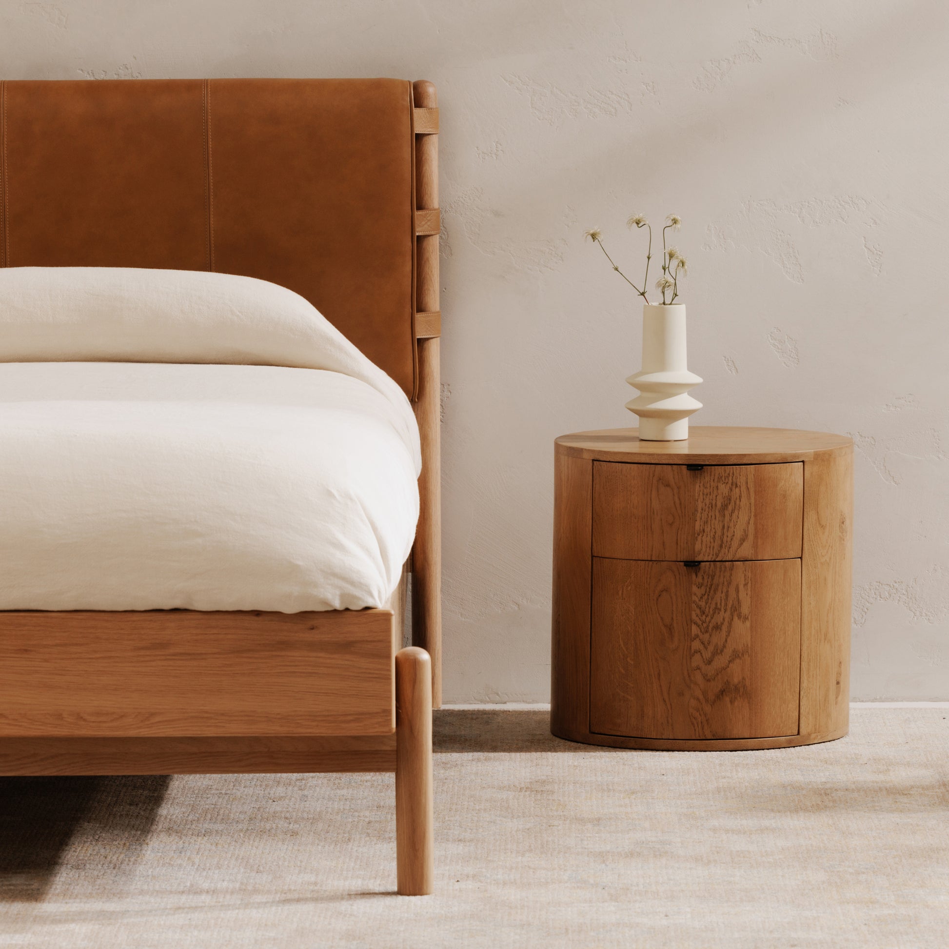 Theo 2 Drawer Nightstand Natural by Moe's Home Collection - view 8