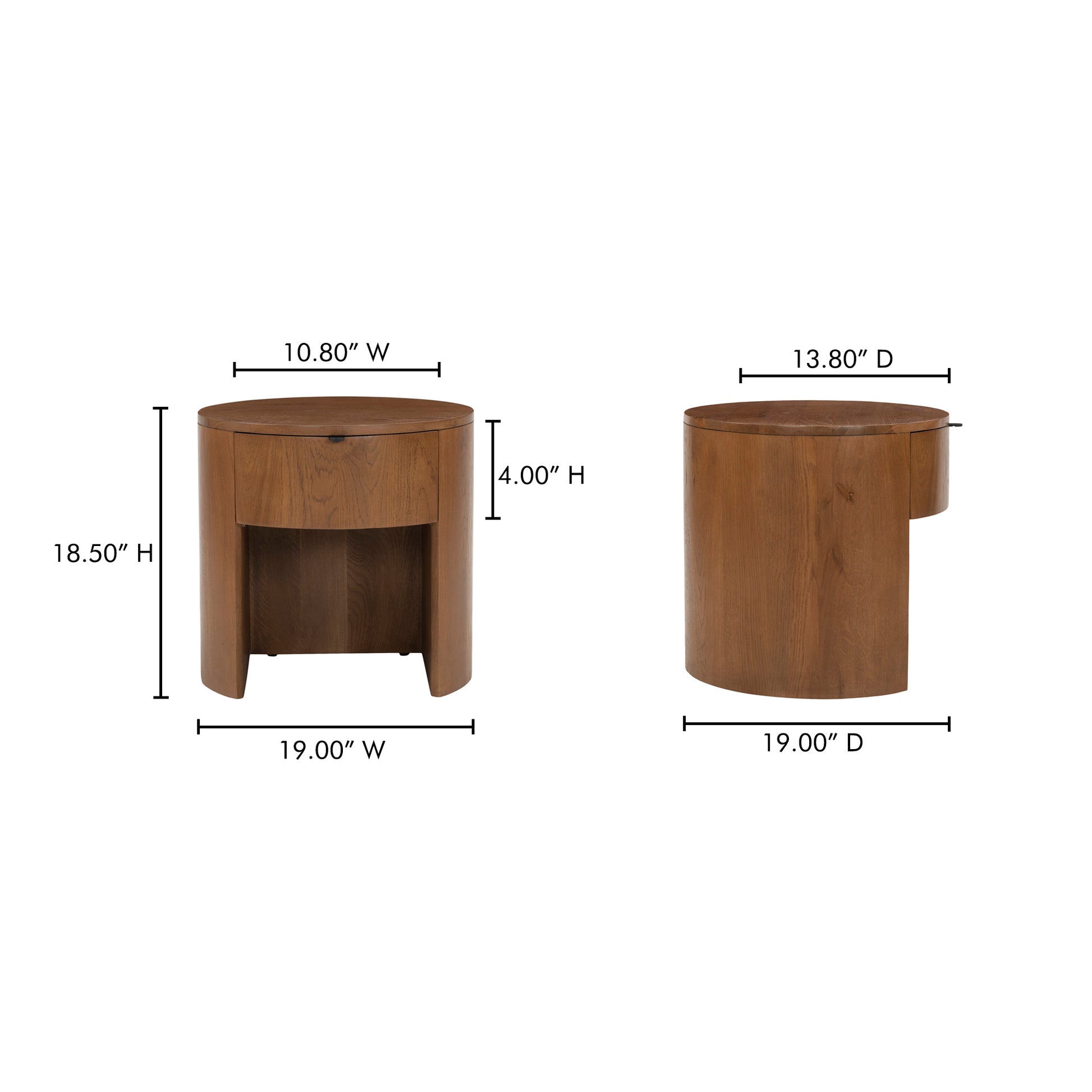 Theo 1 Drawer Nightstand Brown by Moe's Home Collection - view 4