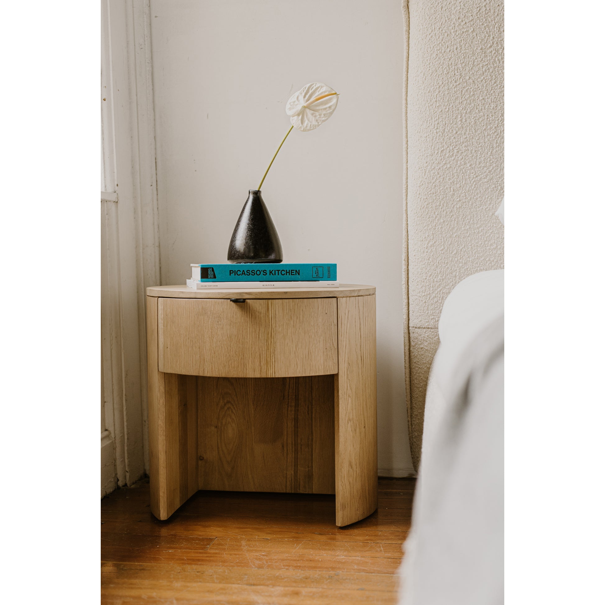 Theo 1 Drawer Nightstand Natural by Moe's Home Collection - view 8