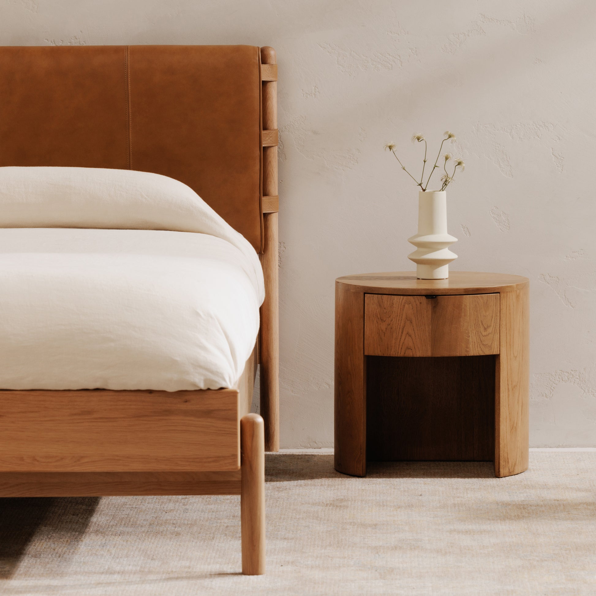 Theo 1 Drawer Nightstand Natural by Moe's Home Collection - view 9