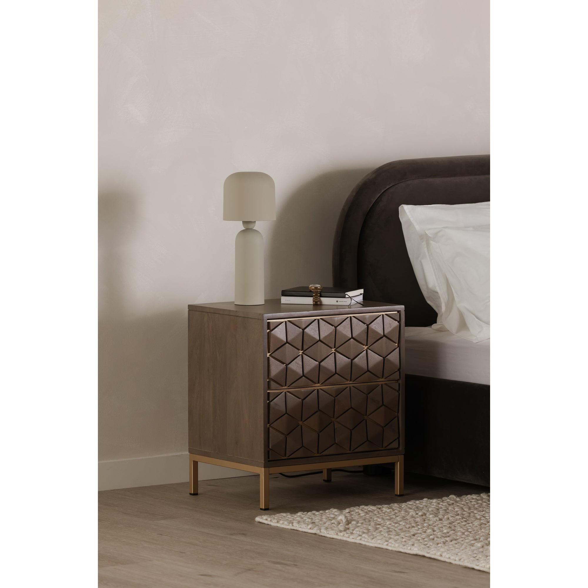 Corolla Nightstand Light Grey by Moe's Home Collection - view 2
