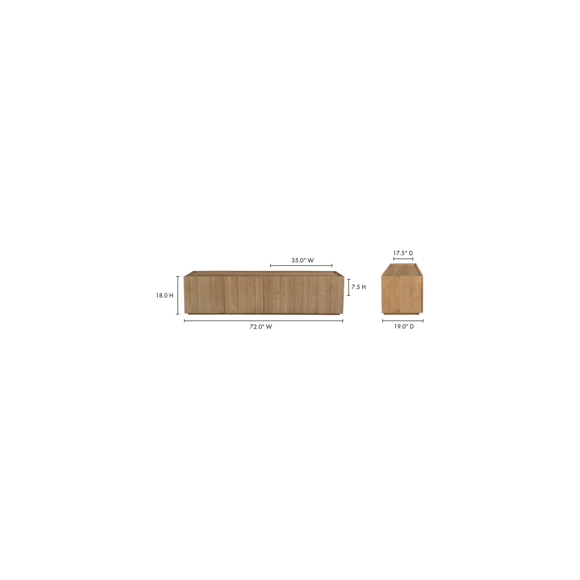 Plank Media Cabinet Natural by Moe's Home Collection - view 9