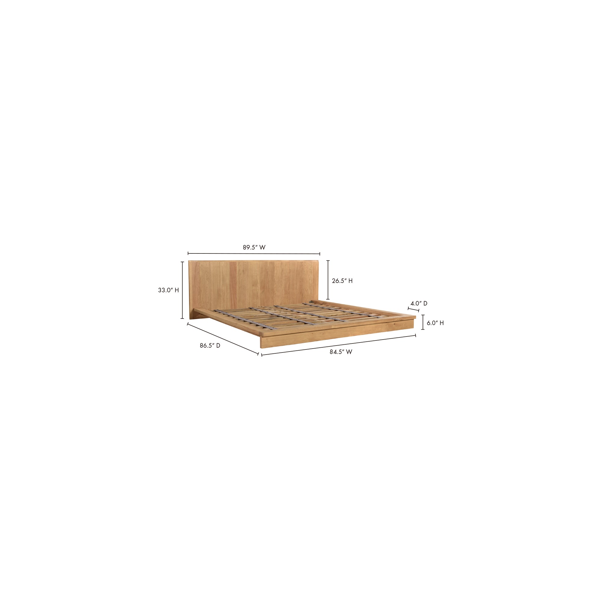 Plank King Bed by Moe's Home Collection - view 6