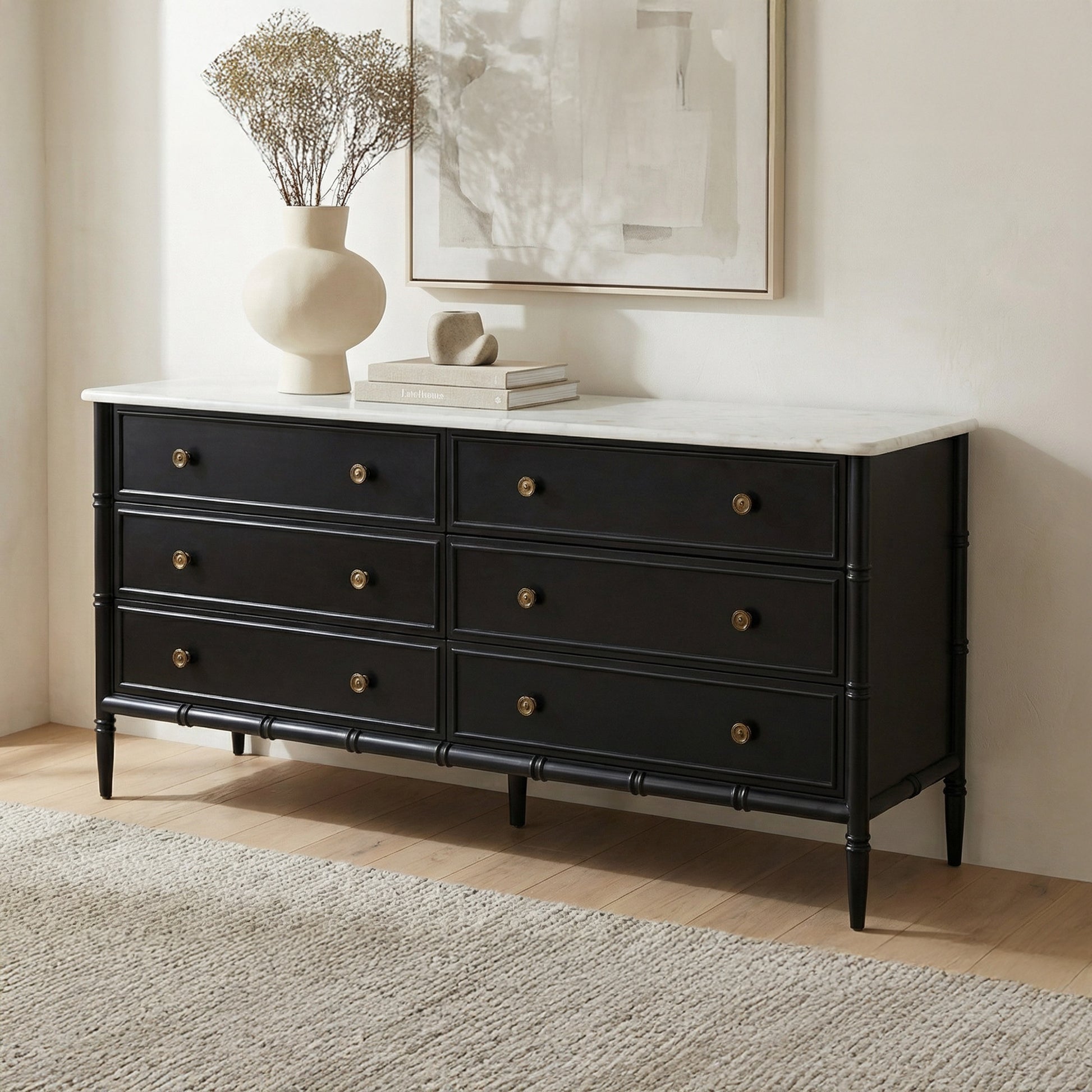 Eleanor 6 Drawer Dresser Black by Moe's Home Collection - view 2