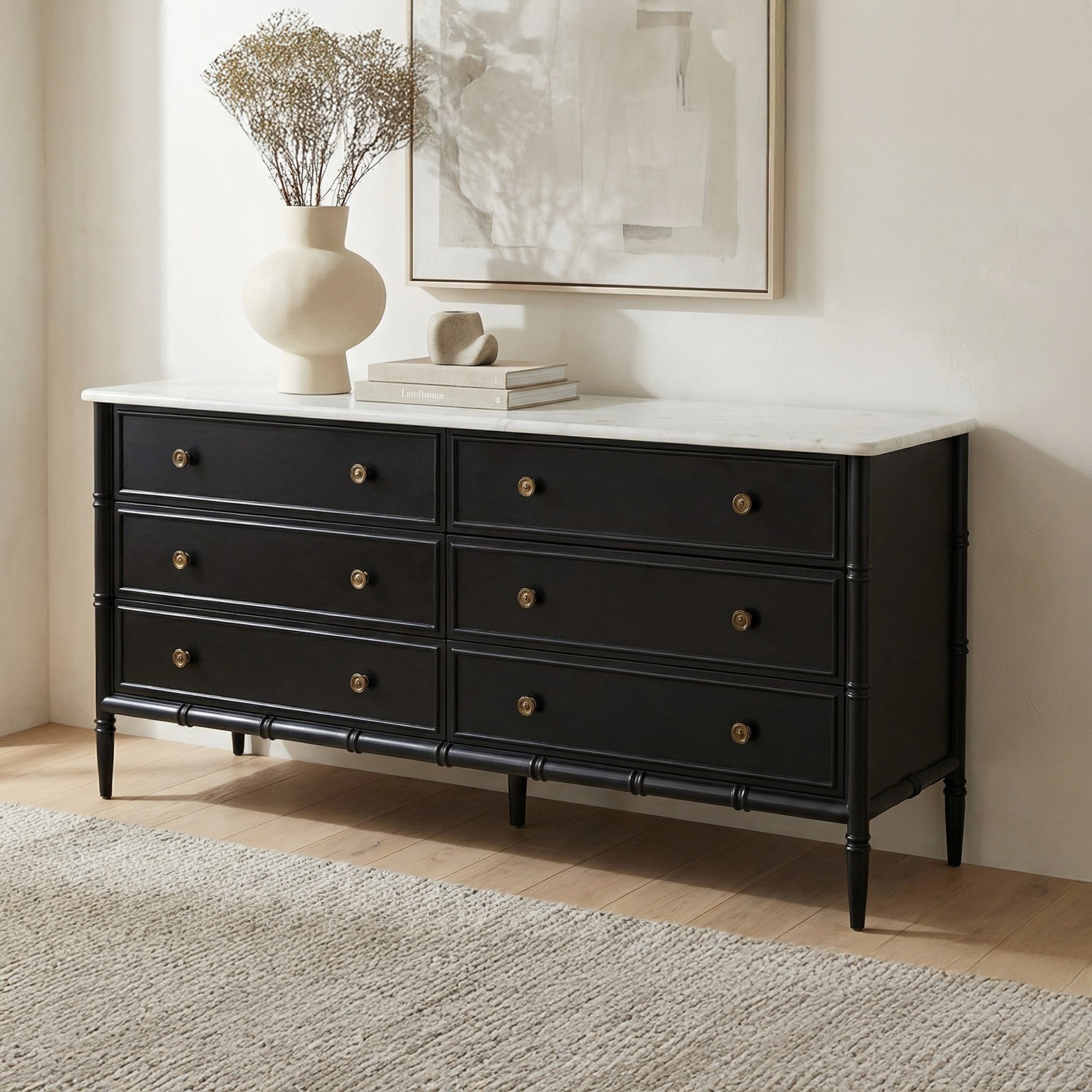 Eleanor 6 Drawer Dresser Black by Moe's Home Collection - view 2