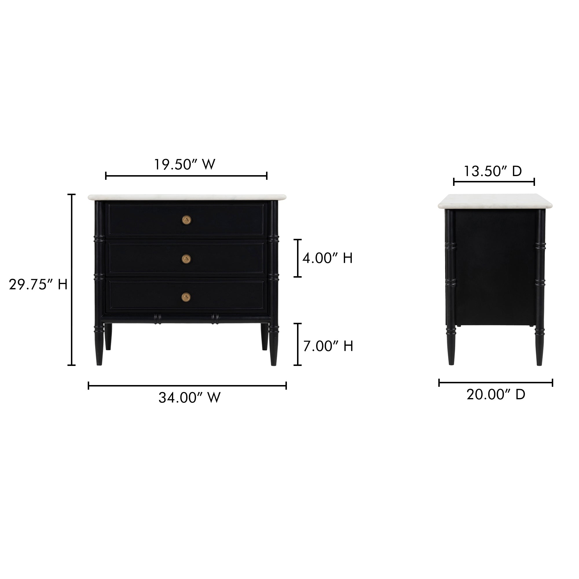 Eleanor Nightstand Black by Moe's Home Collection - view 5