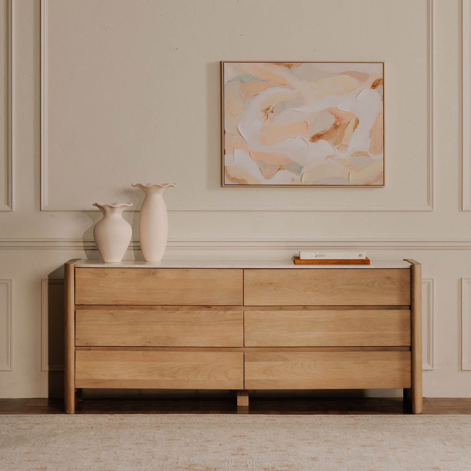 Lane 6 Drawer Dresser Natural by Moe's Home Collection - view 3