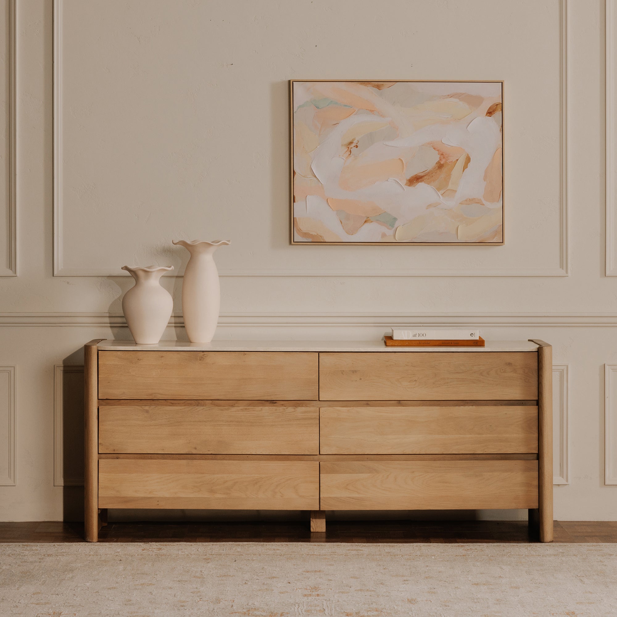 Lane 6 Drawer Dresser Natural by Moe's Home Collection - view 3