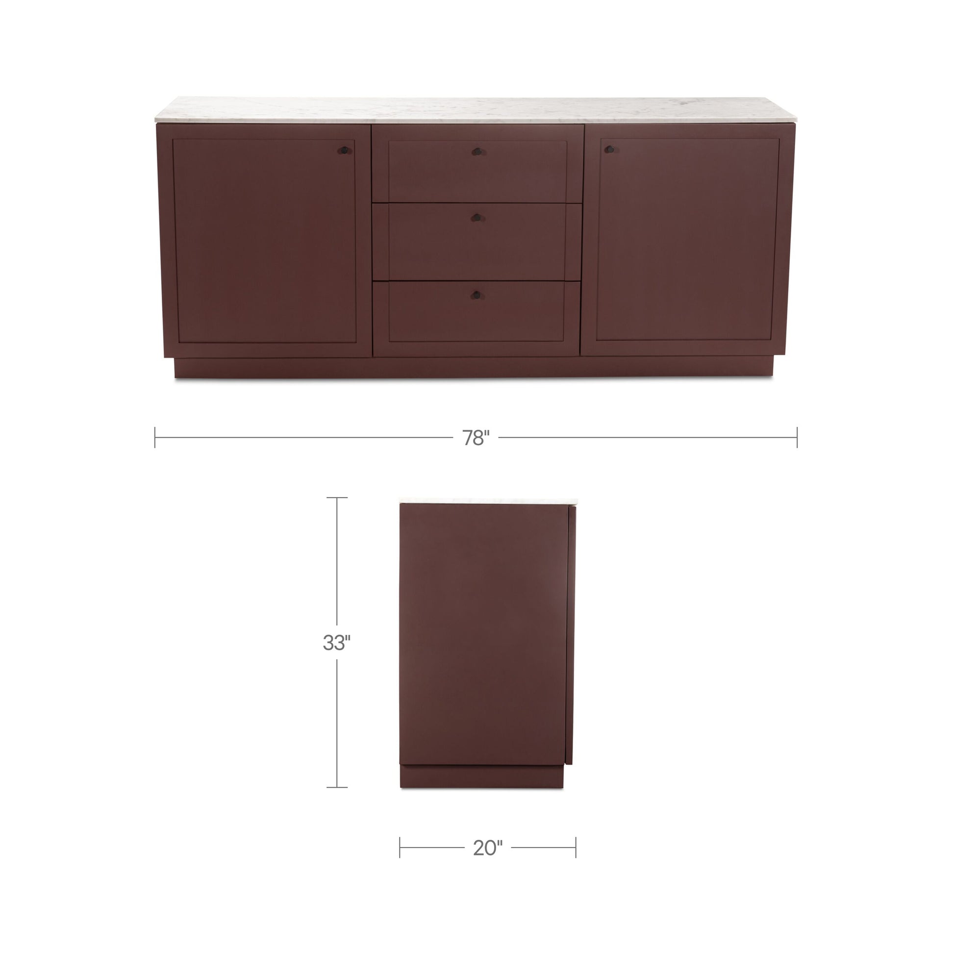 Nadine Sideboard Deep Burgundy by Moe's Home Collection - view 4