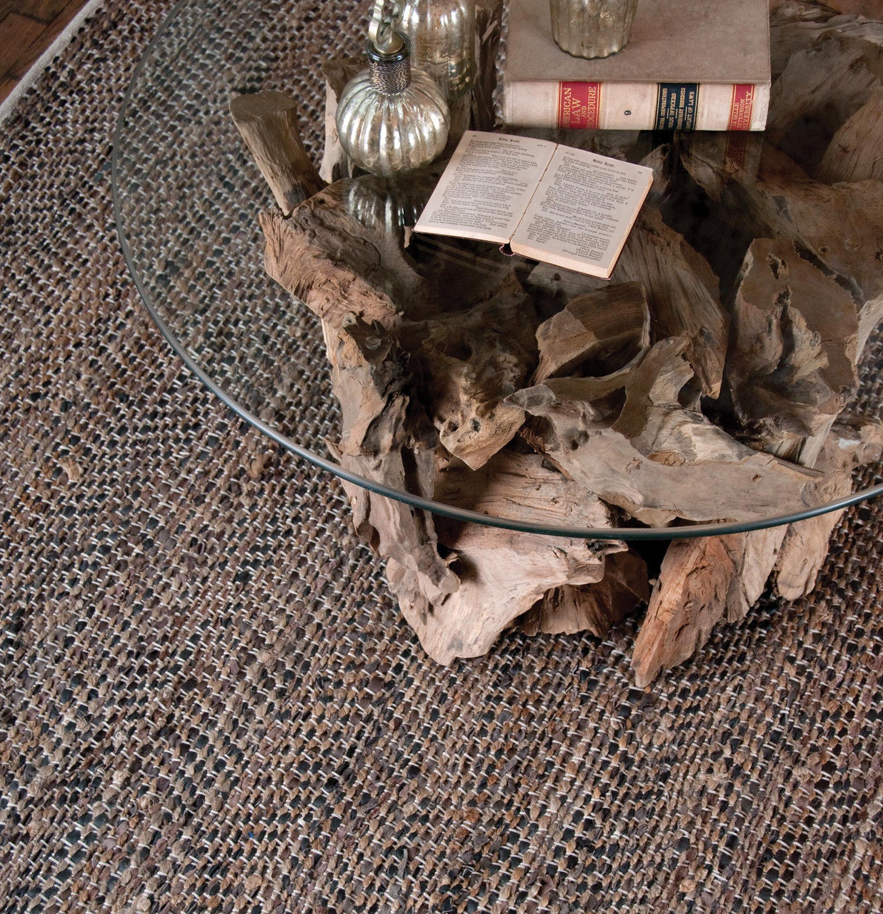 Uttermost Tobais Rescued Leather & Hemp Area Rug