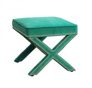 Reese Green Velvet Ottoman Footstool