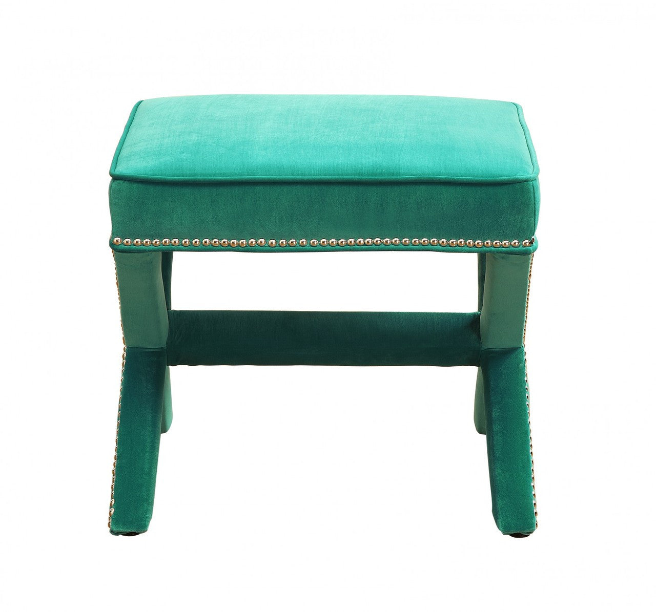 Reese Green Velvet Ottoman Footstool
