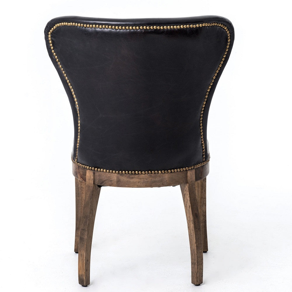 Richmond Black Leather wingback dining room chairs