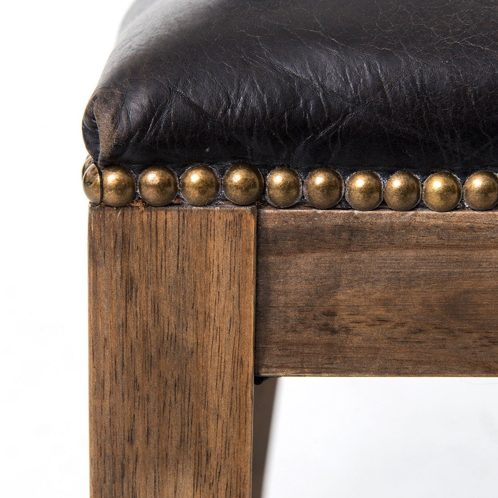 Richmond Black Leather Wingback Dining Room Chairs