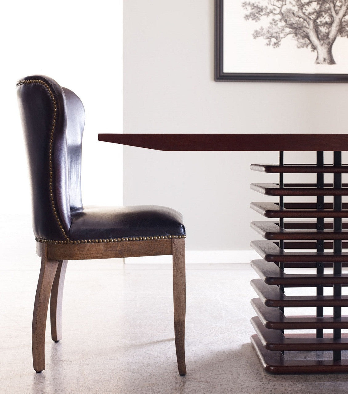 Richmond Black Leather host and hostess dining chairs