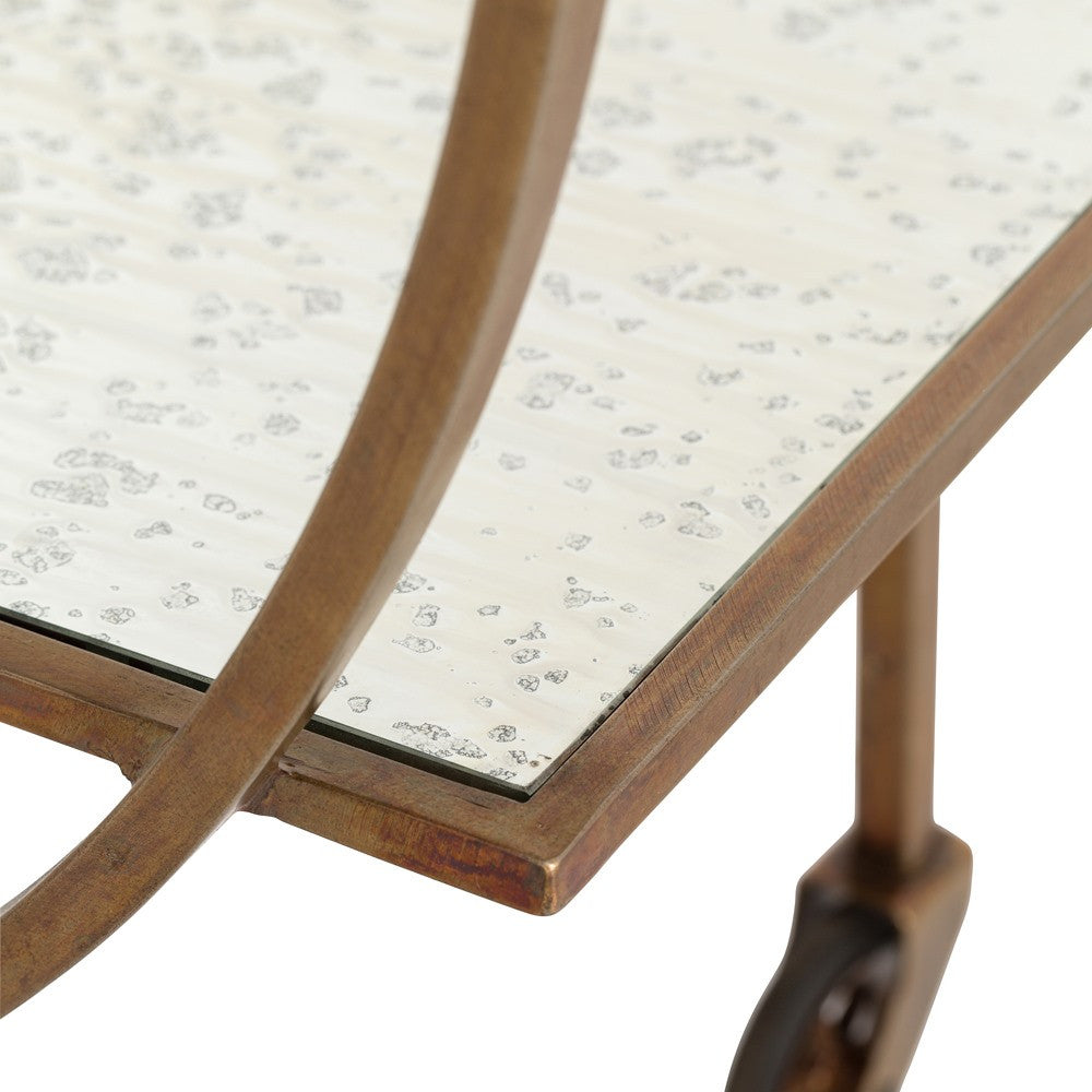 Rupert Antiqued Mirror Bar Cart