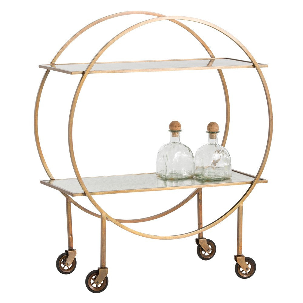 Rupert Antique Brass Bar Cart sale