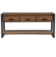 Rustic Industrial 3-Drawer Console Table