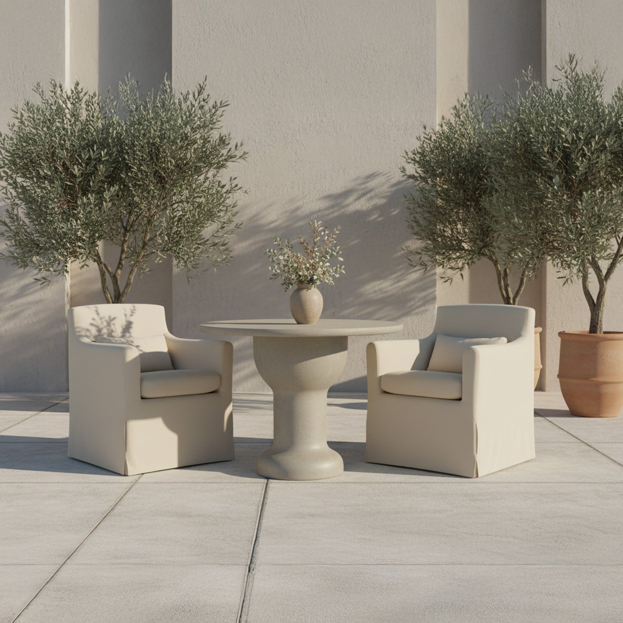 Magnolia Outdoor Café Table Cream by Moe's Home Collection - view 2