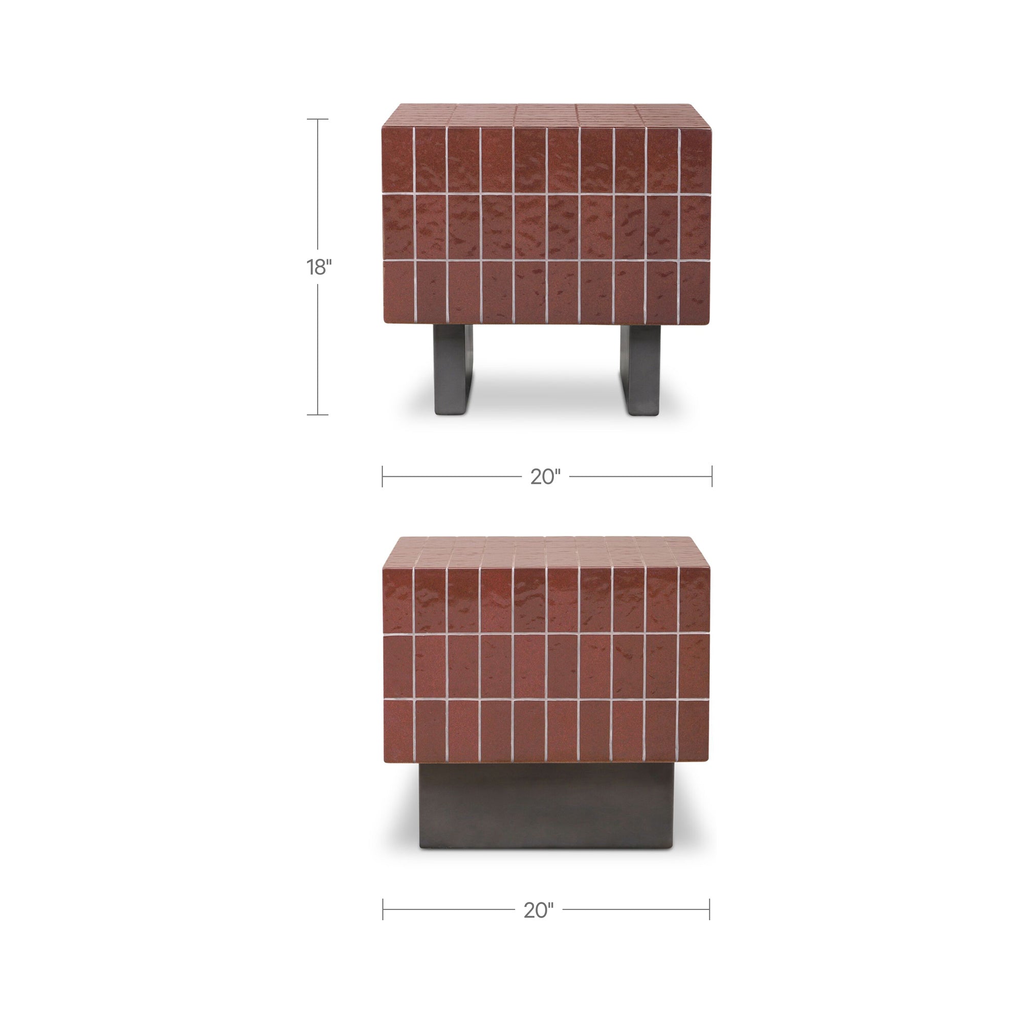 Farren Outdoor Side Table Brown by Moe's Home Collection - view 3