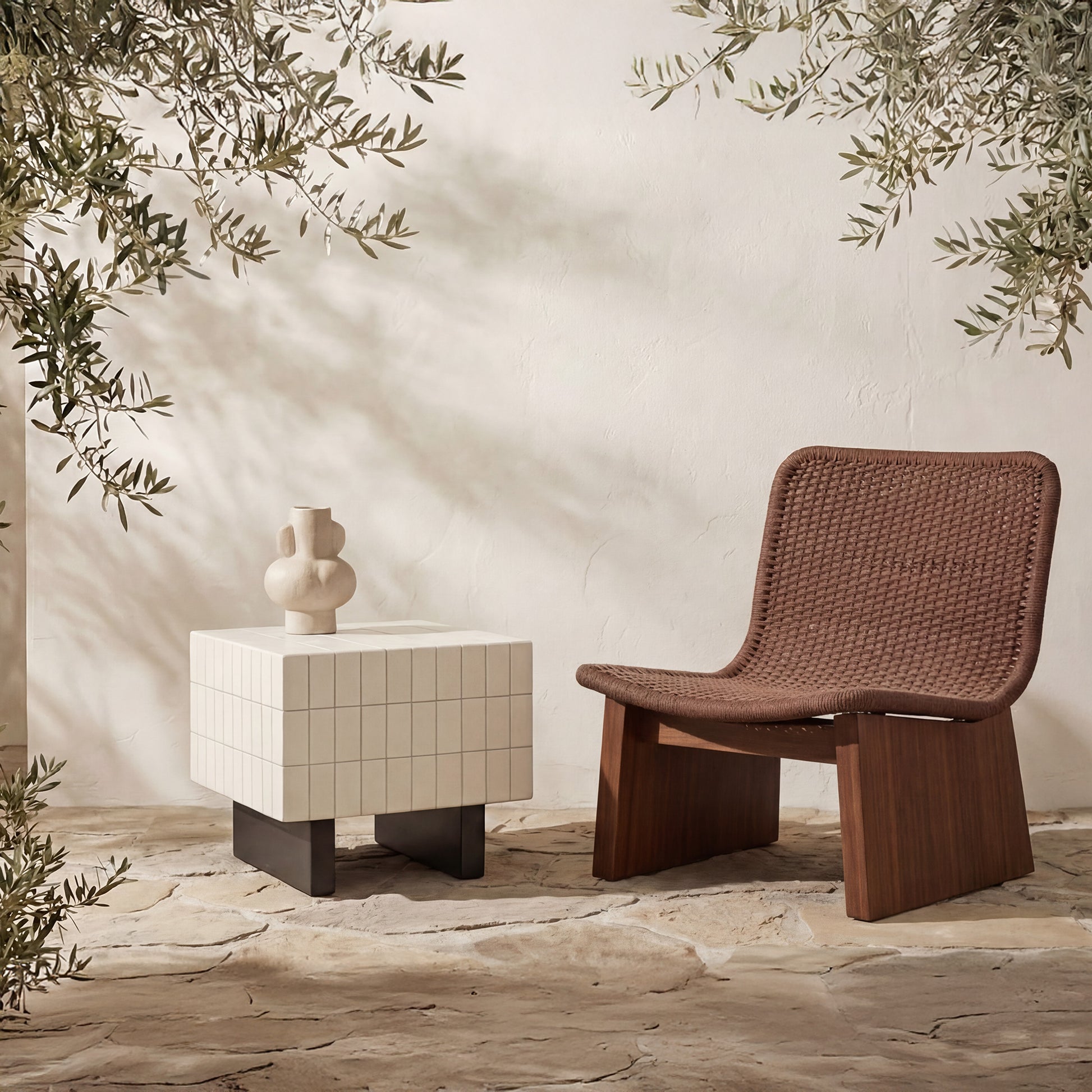 Farren Outdoor Side Table Cream by Moe's Home Collection - view 2
