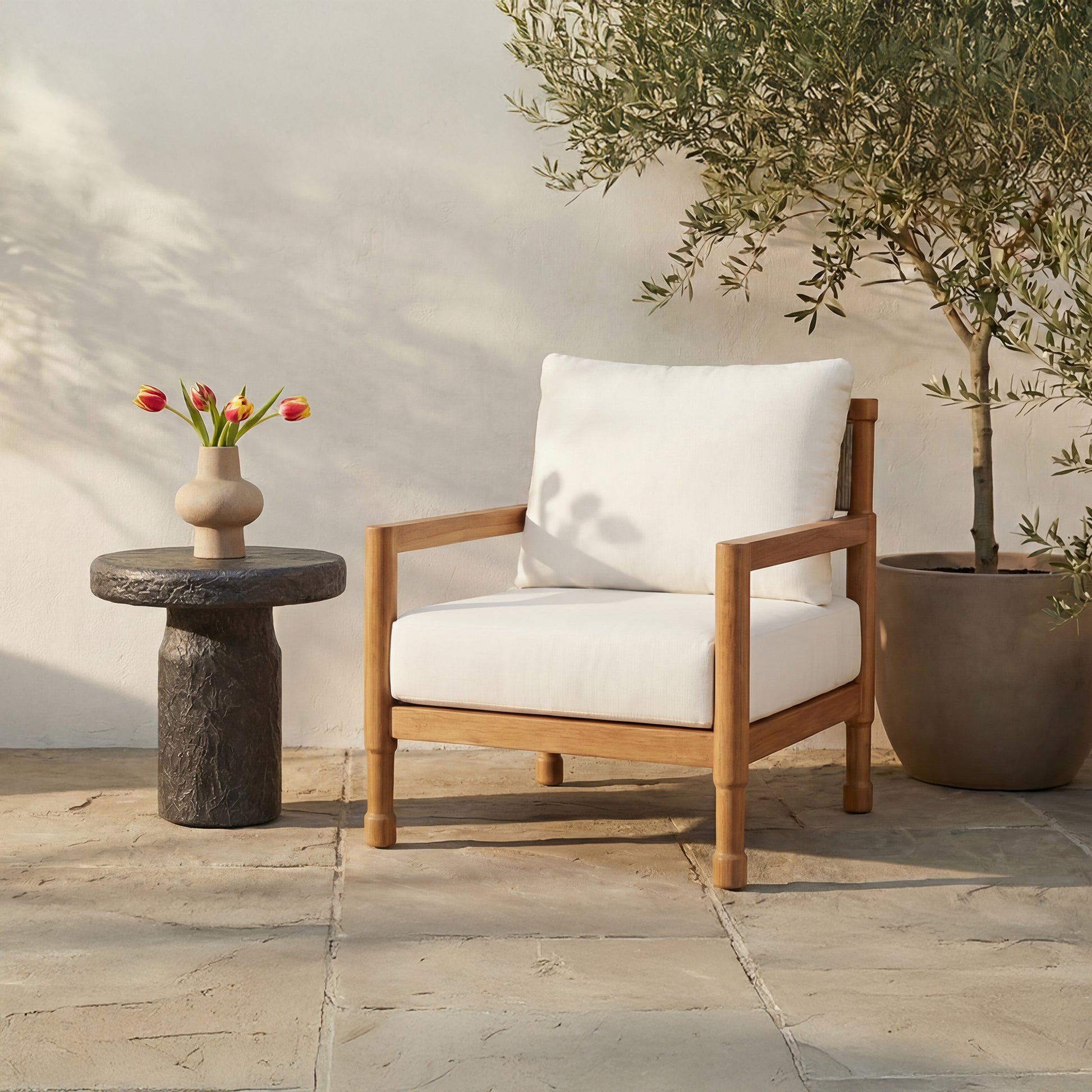 Nia Outdoor Side Table Charcoal by Moe's Home Collection - view 2