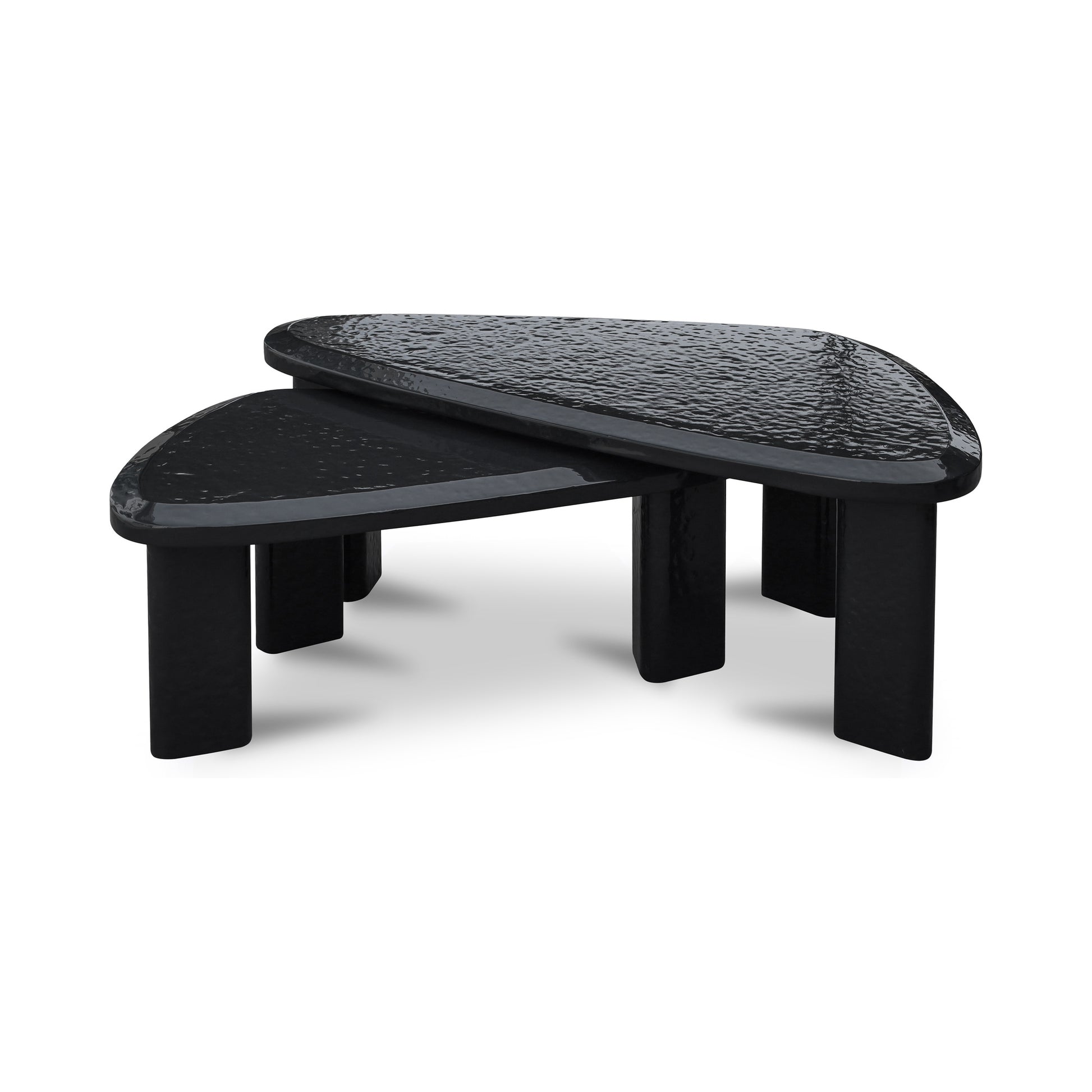 Sophie Outdoor Nesting Table Set Charcoal Lacquer by Moe's Home Collection