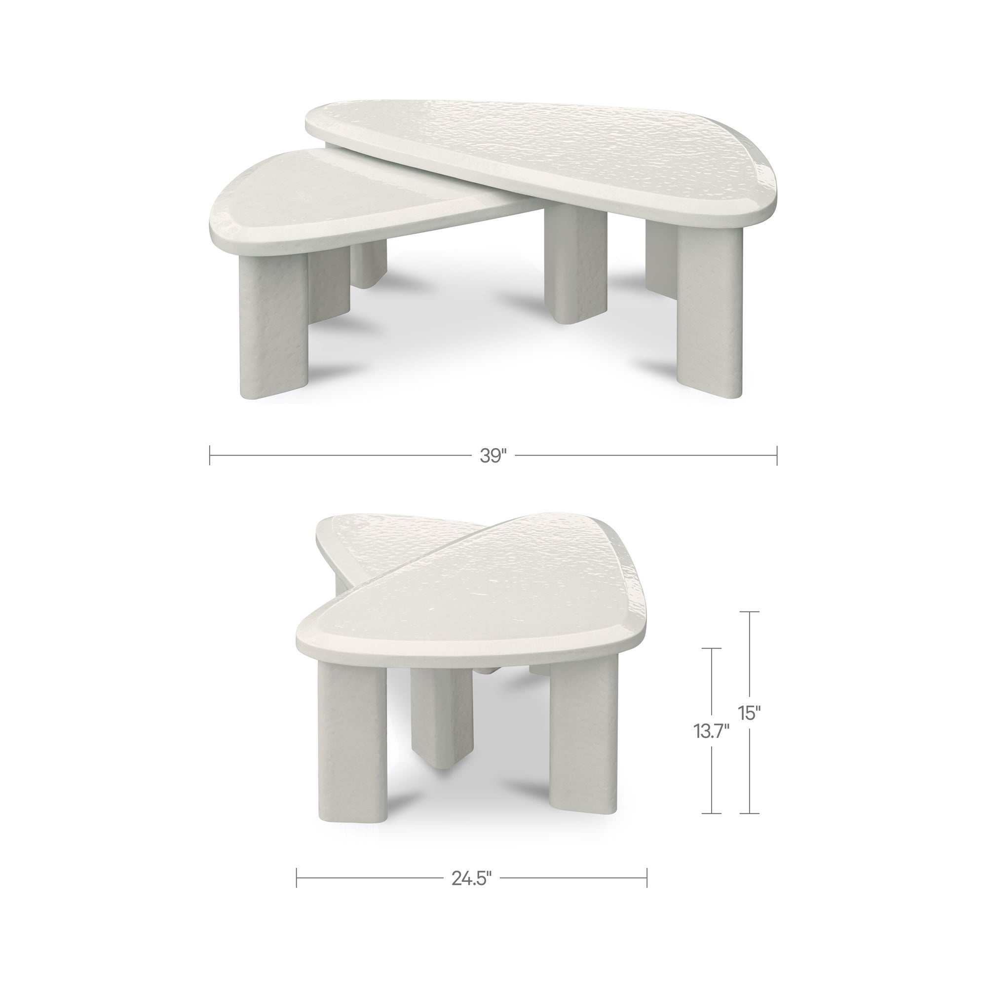 Sophie Outdoor Nesting Table Set Cream Lacquer by Moe's Home Collection - view 3