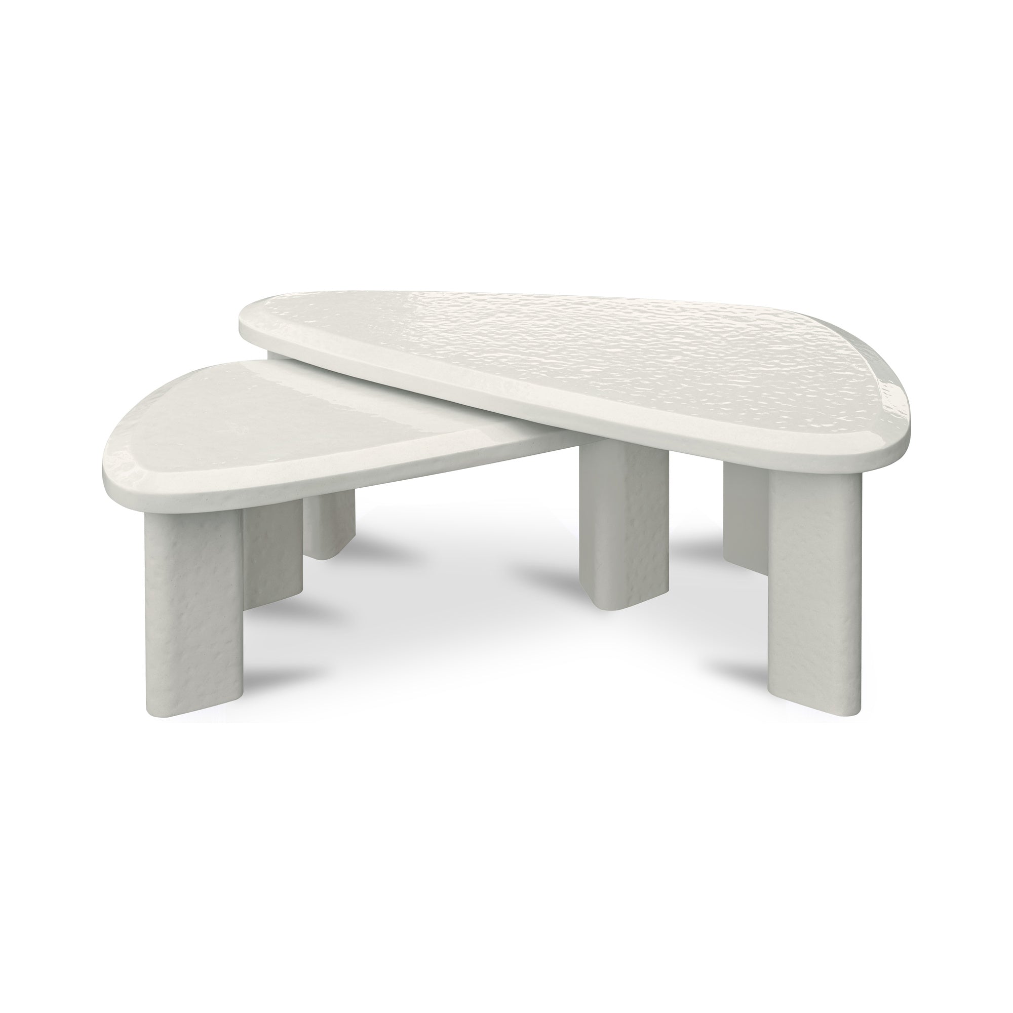 Sophie Outdoor Nesting Table Set Cream Lacquer by Moe's Home Collection
