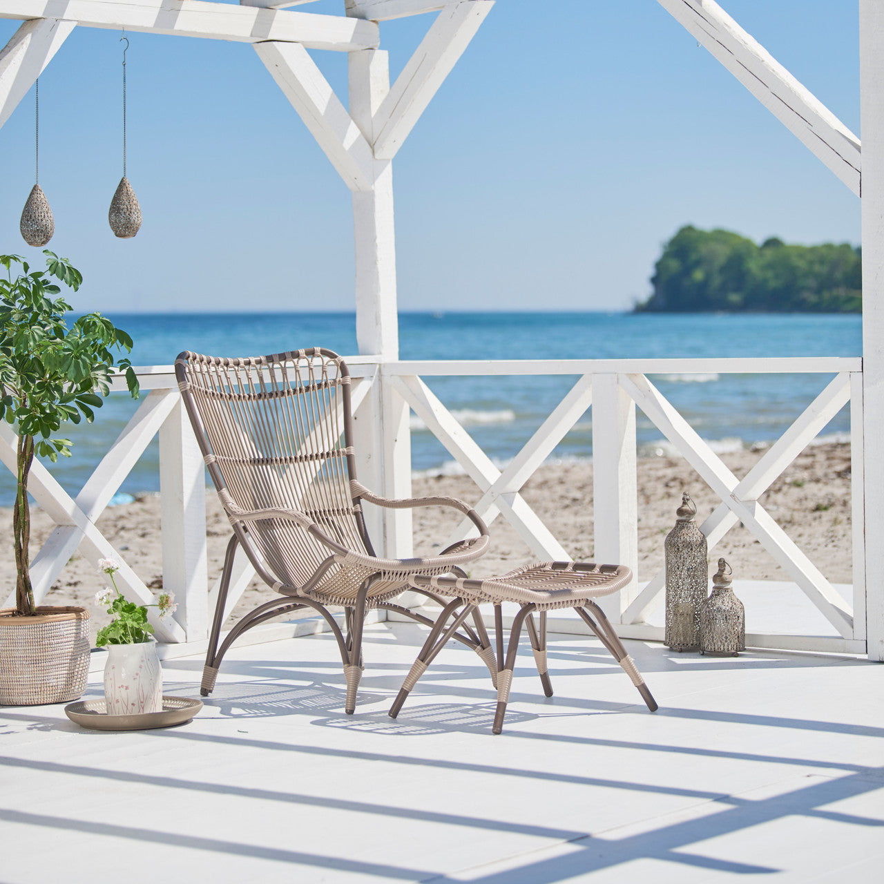Monet Foot Stool Exterior - Moccachino by Sika Design - view 2