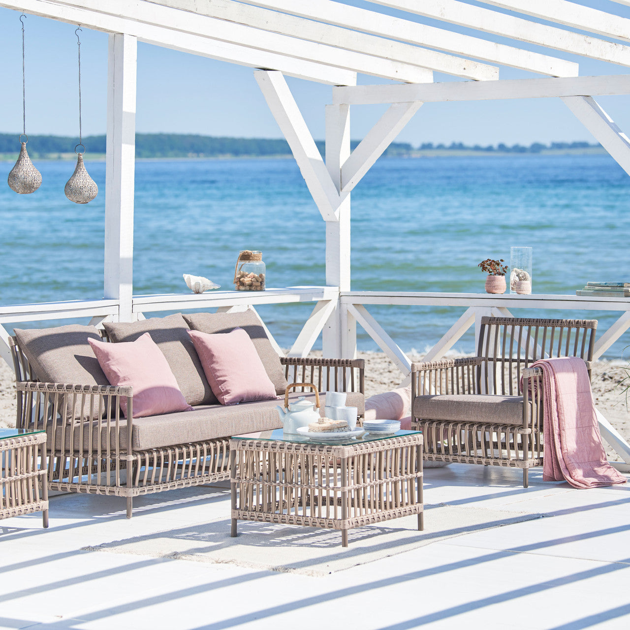 Caroline Side Table Exterior w/Glass Top - Moccachino by Sika Design - view 2