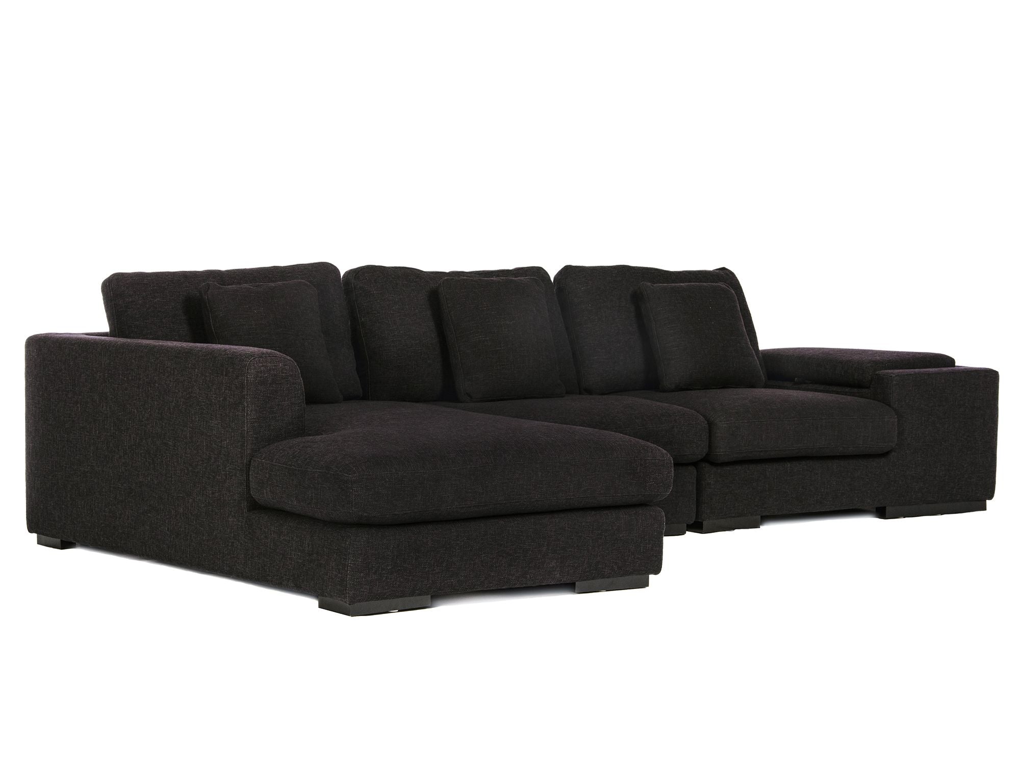 Mod Sectional Black Tweed