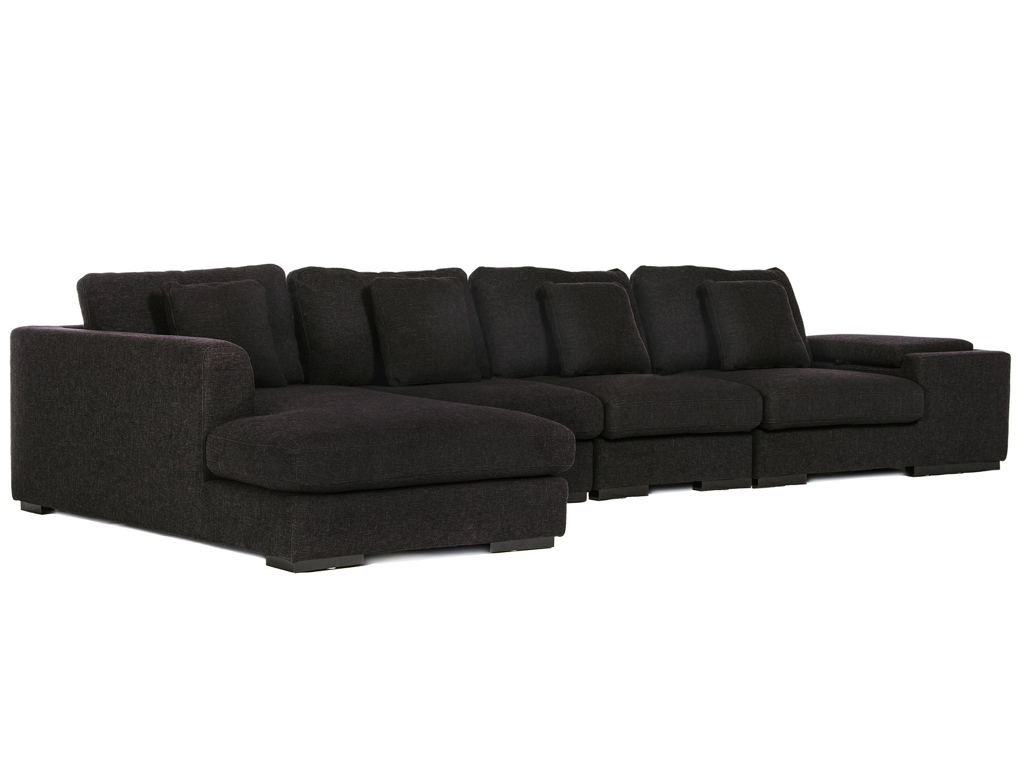 Mod Sectional Black Tweed