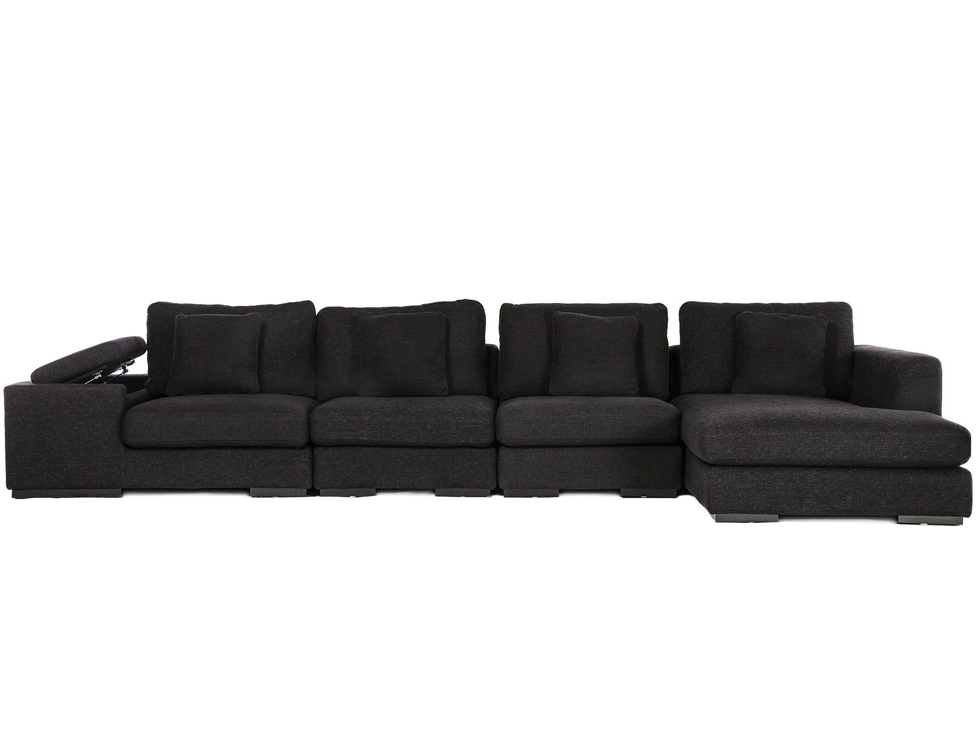 Mod Sectional Black Tweed