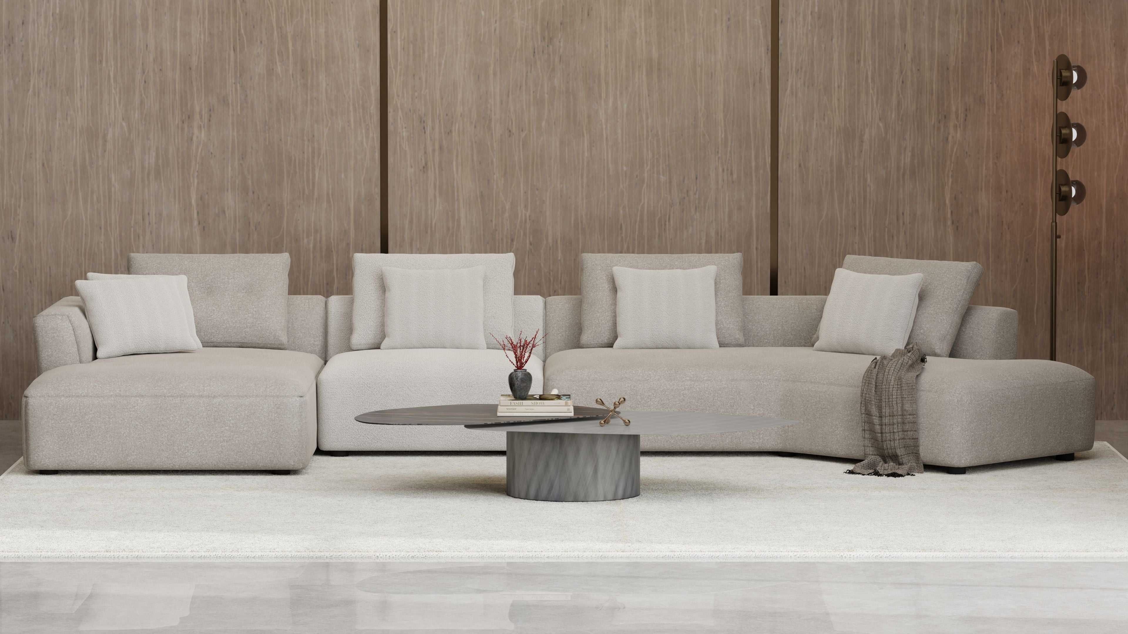 Como Sectional 3-Piece RSF Chaise