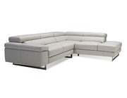 SYNCRO  Sectional RSF  Titanium Grey Top Grain Leather/Polished Steel Legs