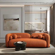 Donna Japandi Style Boucle Sofa - Orange