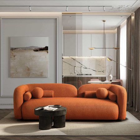 Donna Japandi Style Boucle Sofa - Orange - 93"
