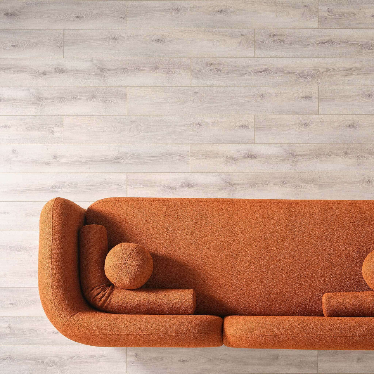 Donna Japandi Style Boucle Sofa - Orange