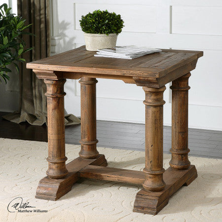 Saturia Balustrade Reclaimed Wood Side Table