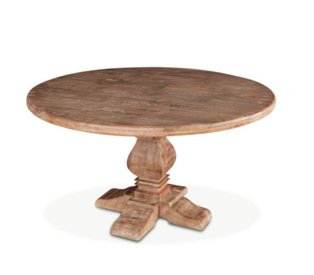 French Farmhouse Trestle Round Dining Table 48"