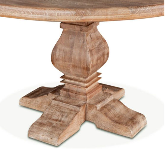 French Farmhouse Trestle Round Dining Table 48"
