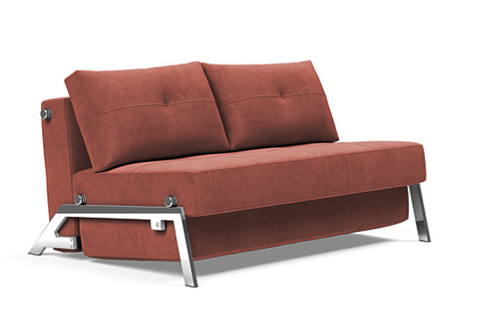 Cubed Deluxe Full Size Rust Convertible Sleeper Sofa Bed