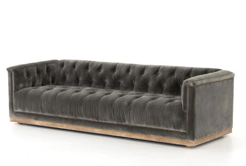 Maxx Sapphire Birch Fabric Upholstered Modern Tufted Sofa