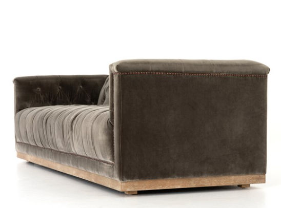 Maxx Sapphire Birch Fabric Upholstered Modern Tufted Sofa