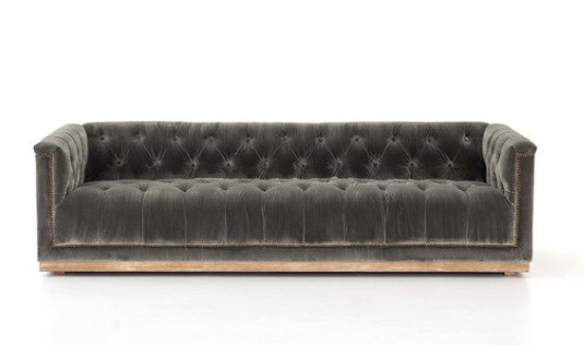 Maxx Sapphire Birch Fabric Upholstered Modern Tufted Sofa