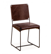 New York Iron and Chocolate Leather Dining Chair