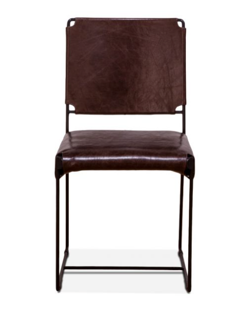 New York Iron and Chocolate Leather Dining Chair