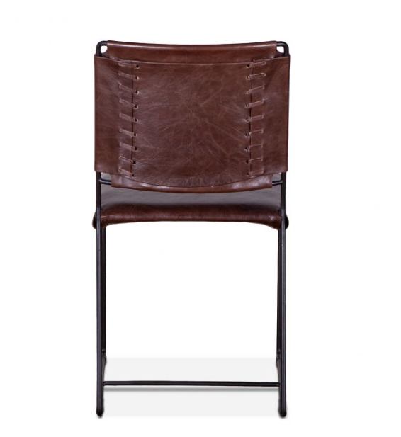 New York Iron and Chocolate Leather Dining Chair